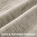 decorUhome Light Brown Chenille Euro Sham Throw Pillow Covers 24x24 Set of 2 Textured Soft Cozy Slubby Couch Pillow Covers Modern Farmhouse Boho Decorative Pillow Cases for Bed Sofa Living Room