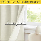 NICETOWN 30 Inch Length Curtain Valances, 2 Panels Blackout Thermal Insulating Small Half Curtain Tiers for Kitchen with Top Grommet, Window Covering for Bathroom (Natural, 34 x 30 Inch Length)