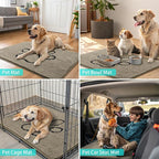 Smiry Dog Door Mat for Muddy Paws, Absorbent Dirt Trapper Non Slip Quick Dry Washable Chenille Mat for Mud Dogs, Entry Rug for Indoor and Outdoor (30x20 Inches, Warm Taupe and Black)