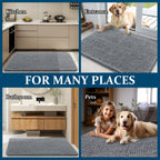 OLANLY Dog Door Mat for Muddy Paws 54x32, Super Absorbent Chenille Mud Mat