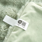 Cozy Bliss Faux Fur Throw Blanket for Couch, Fuzzy Soft Plush Thick Bubble Blanket for Sofa Bedroom Living Room, 60 * 80 Inches Sage Green