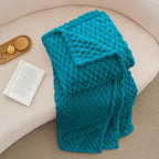 BEDELITE Fleece Throw Blanket for Couch & Bed - 3D Jacquard Decorative Jewel Blue Blanket, Super Soft and Cozy Warm Fuzzy Blanket All Seasons Suitable, 60x80Inches