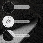 Chicrug Soft Runner Rug for Bedroom Living Room Plush Fluffy Rugs 5x7 Feet, Shag Furry Runner Rug Carpet Non Shedding for Nursery Children Kids Girls Room Home Decorative, Black