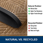 Smiry Front Door Mat Outside Entrance, Low Profile Rubber Doormat, 47x32