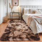 Quntue Runner Rugs for Bedroom 2x6 Rug Runners for Hallways Non Slip Soft Shag Bedside Rug, Fluffy Area Rug Throw Rugs for Living Room, Floor Carpet Runner for Nursery Kids Dorm, Rainbow Purple