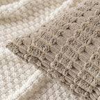 MIULEE Corduroy Decorative Throw Pillow Covers 16x16 Light Brown Pack of 2