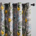Topfinel Black Dark Floral Grey Blackout Curtains, Gray Decorative French Country Grommet Dark Academia Antique Decor Hummingbird Window Covering for Living Room Bedroom Dining,84 Inch Length