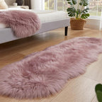 EasyJoy Ultra Soft Fluffy Shaggy Area Rug Faux Fur Rug Chair Cover Seat Pad Fuzzy Area Rug for Bedroom Floor Sofa Living Room (2 x 6 ft Sheepskin, Light Purple)