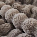 COOVA Faux Fur Throw Blanket for Couch, Cozy Soft and Fuzzy Plush Rabbit Fur Bubble Blanket for Sofa Bedroom Living Room, 50x60 Inches Grey