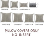 Fancy Homi 2 Packs Neutral Grey Decorative Throw Pillow Covers 22x22 Inch for Living Room Couch Bed Sofa, Rustic Farmhouse Boho Home Decor, Soft Corss Corduroy Patchwork Accent Cushion Case 55x55 cm