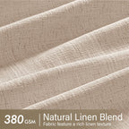 MIULEE Pinch Pleated Linen Curtains 90 Inches Long Sand Beige with Hooks