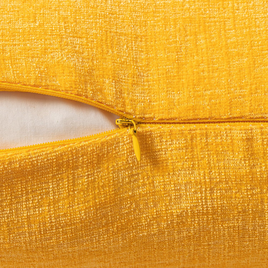 MIULEE Soft Chenille Throw Pillow Covers Goose Yellow 18x18 Inch Pack of 2
