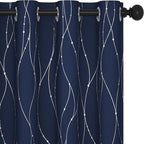 Deconovo Floor to Ceiling Curtains, Blackout Drapes 108 Inches Long, Soundproof Thermal Insulated Curtain Panel for Sliding Door, Grommet Top, Machine Washable Drape for Living Room Bedroom Office