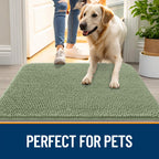 OLANLY Dog Door Mat for Muddy Paws 59x24, Super Absorbent Chenille Mud Mat