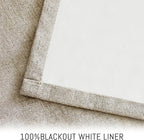 Yakamok Natural Linen Curtains 100% Blackout 72 Inches Long,Room Darkening Textured Curtains for Living Room Thermal Grommet Bedroom Curtains 2 Panels with Greyish White Liner