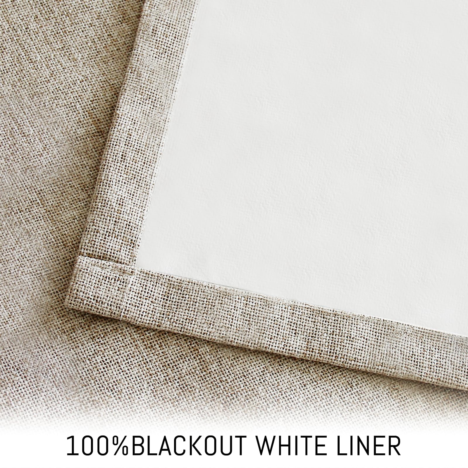 Yakamok Natural Linen Textured Curtains 96 Inches Long for Living Room