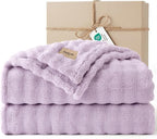 Bedsure 3D Fleece Bubble Blanket - GentleSoft Purple King Blanket for Bed Sofa Room Decor - Luxury Soft Cozy Gifts for Kids Girls, Lightweight, All Seasons, Light Purple, 108"×90"