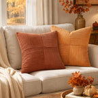 MIULEE Fall Burnt Orange Decorative Throw Pillow Covers for Couch 18x18 in