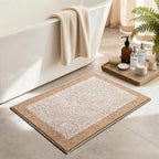 Bathroom Rugs 30x20 Non Slip Washable, Beige Bath Mat for Bathroom Floor Tub, Soft Absorbent Quick Dry Mats for Shower, Bathtub,Home Decor