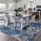 RELEANY Washable Square 10' x10' Area Rug for Living Room Blue Gray