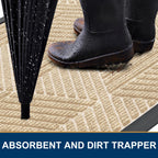 Smiry Front Door Mat Outside Entrance, Low Profile Rubber Doormat, 71x23