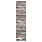 Lansny Modern Abstract Runner Rug 3x10, Dark Light Brown White Washable Kitchen Runner Non-Slip Soft Hallway Rug Runner Thin Print Faux Wool Carpet for Entryway Bedroom Laundry Room Indoor