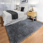 ONASAR Grey 3x5 Rugs for Bedroom, Fluffy Gray Bedside Area Rug, Ultra Soft Shaggy Fuzzy Plush Small Floor Carpets for Living Room College Dorm Teen Kids Boys Home Decor Aesthetic