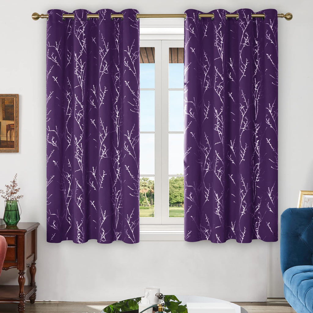 Deconovo Living Room Curtains 63 Inches Long, Blackout Curtains for Bedroom