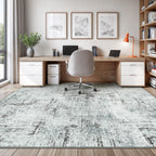 Rugflix 9x12 Area Rugs for Living Room, Washable Blue Grey Large Rug