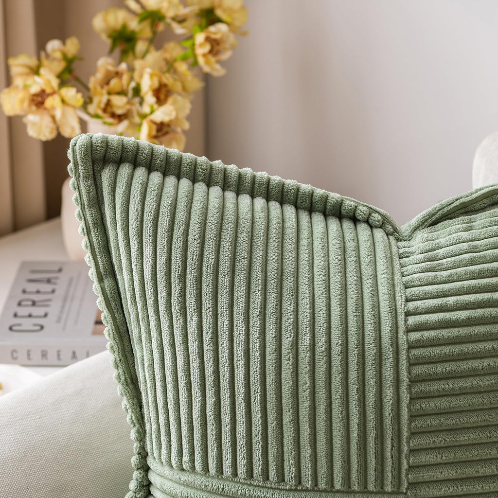 MIULEE Decorative Throw Pillow Covers for Couch 20x20 Light Olive Green