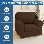 XINEAGE Couch Cushion Covers Seat Cushion Cover Thick Stretch Sofa Slipcovers 1 Piece Individual Couch Covers with Elastic Bottom(Single Seat Cushion/Backrest,Coffee)