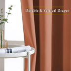 NICETOWN Blackout Large Window Curtains 84 inches Long - Grommet Room Darkening Sliding Door Thermal Curtains & Drapes Sound Block for Bedroom/Living Room (Burnt Orange, 2 Panels, W66 x L84)