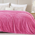 BEDELITE 3D Ribbed Jacquard Hot Pink King Size Blanket for Bed, 108x90 Inch
