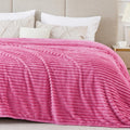 BEDELITE 3D Ribbed Jacquard Hot Pink King Size Blanket for Bed, 108x90 Inch