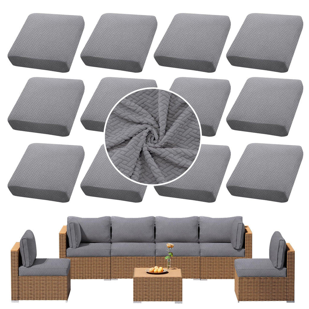 SUKAIKEQA 8PCS Patio Cushion Covers.Patio Furniture Couch SeatSlipcovers