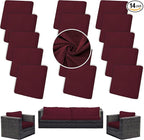 Outdoor Cushion Covers Set,14PCS Patio Furniture Couch Seat Slipcovers, Replacement for Sofa Sectional Chair(Cover，Only)