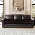 Leather Look Couch Cushion Covers Sofa Seat Slipcovers Sets Couches Furniture Protector for Sectional Armchair Loveseat Pets Kids Stretch Spandex Fabric (3 Cushion XL Sofa, Chocolate)