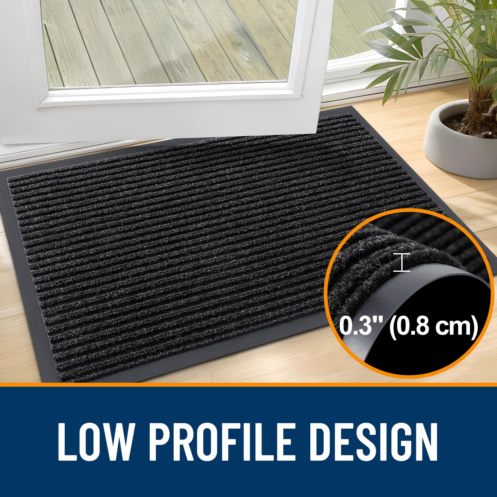 OLANLY 2-Pack Front Door Mats 59x34, Waterproof Heavy-Duty Doormats