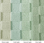Exclusivo Mezcla Twin Size Flannel Fleece Blanket, Super Soft and Warm Lightweight Checkered Pattern Blanket for All Seasons, 60x80 Inches, Sage Green