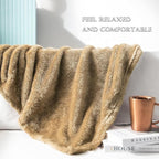 Exclusivo Mezcla Plush Fuzzy Fleece Bed Blanket King Size, Super Soft, Fluffy and Warm Blankets for Couch, Bed, All Season (Brown, 90x104 inches)