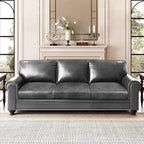 Leather Look Couch Cushion Covers Sofa Seat Slipcovers Sets Couches Furniture Protector for Sectional Armchair Loveseat Pets Kids Stretch Spandex Fabric (3 Cushion XL Sofa, Light Grey)