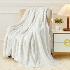 Aganear Flannel Throw Blanket - Cozy Soft Lightweight Fuzzy Flannel Throw Blanket for Women Warm Decorative Present for All Seasons, Portable Throw Blankets for Couch, Sofa, Bed, Car(50"x60", White)