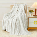 Aganear Fleece Throw Blanket for Couch Sofar 50"x60" White