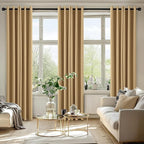 MIULEE Gold Blackout Curtains for Bedroom Living Room 72 Inches Long 2 Panels, Thermal Insulated Room Darkening Drapes Solid Grommet Noise Reduction Light Blocking Window Treatments 40x72 Inch