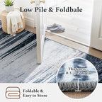 Rugflix 9x12 Large Area Rug, Washable Rug for Living Room, Non Slip, Soft Low Pile, Modern Abstract Blue Grey Indoor Carpet for Bedroom, Dining Room, Home Office, Large Room