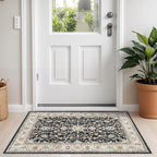 2x3 Washable Hallway Runner Rug - Non-Slip Stain Resistant Runner Rug Durable Kitchen Rugs and Mats Non Skid Waterproof Indoor Carpet Ultra Soft Runner for Living Room Bedroom Bathroom (Black, 2X3)