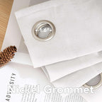 H.VERSAILTEX Elegant Natural Linen Semi Sheer Blended Energy Efficient Light Filtering Curtains/Nickel Grommet Window Treatments Panels/Drapes (Set of 2, Heathered White, 52" x 96")