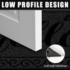 Yimobra Welcome Mats for Front Door 29.5x17, Heavy Duty Waterproof Outdoor Door Mat Outside Entrance, Non-Slip Low Profile Indoor Entryway Mat for Garage Patio, Black