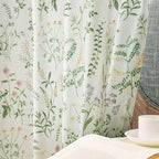 jinchan Floral Linen Blend Curtains for Living Room 84 Inch Length French Country Farmhouse Printed Curtains Sage Green on White Rod Pocket Back Tab Light Filtering Window Drapes 2 Panels