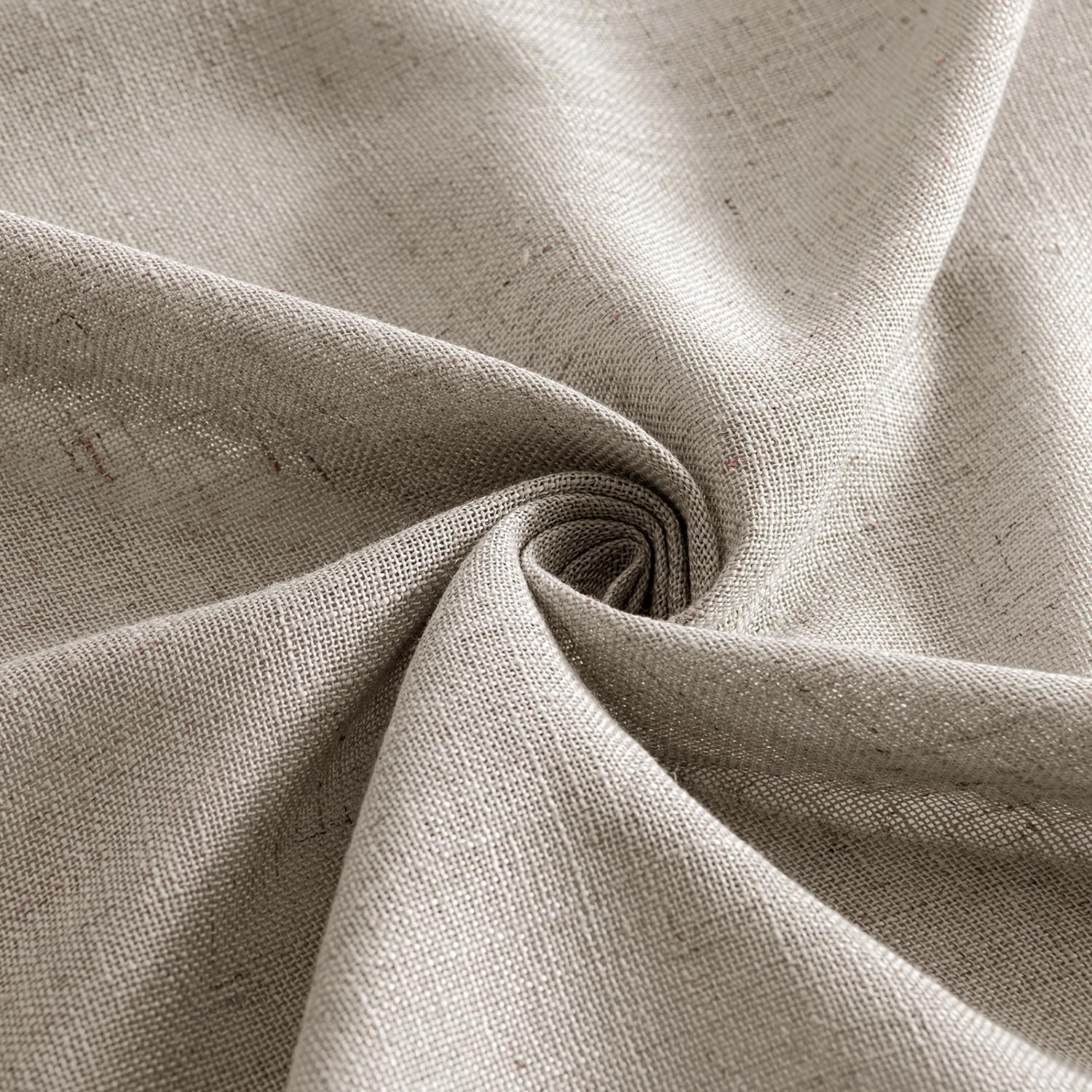 MIULEE Burlywood Birch Linen Curtains 52x96 Inch Long 2 Panels for Bedroom